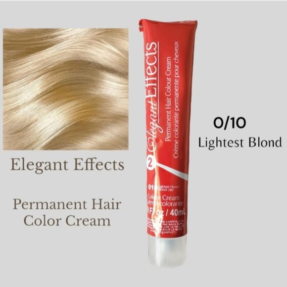 010 Permanent Lightest Blond Hair Color Cream by Elegant Effects - Picture 1 of 10